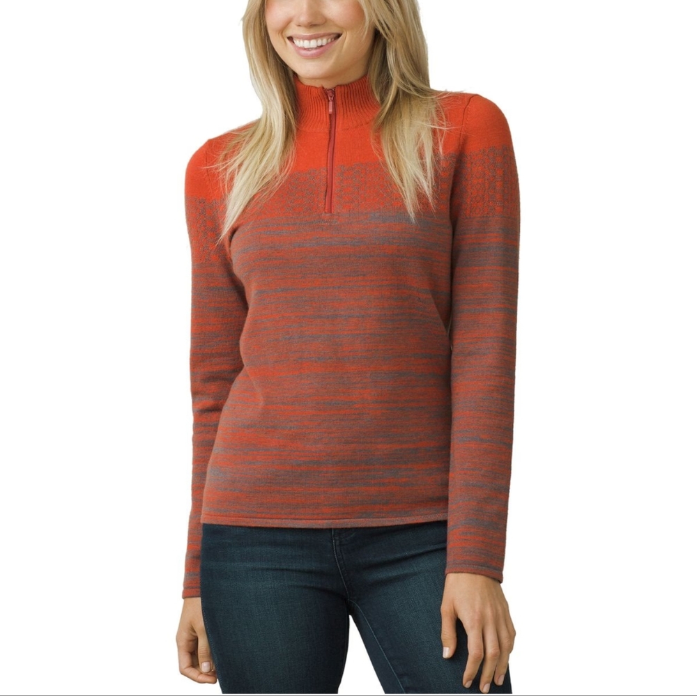 NWT prAna Rosalia Quarter Zip Wool Blend Sweater